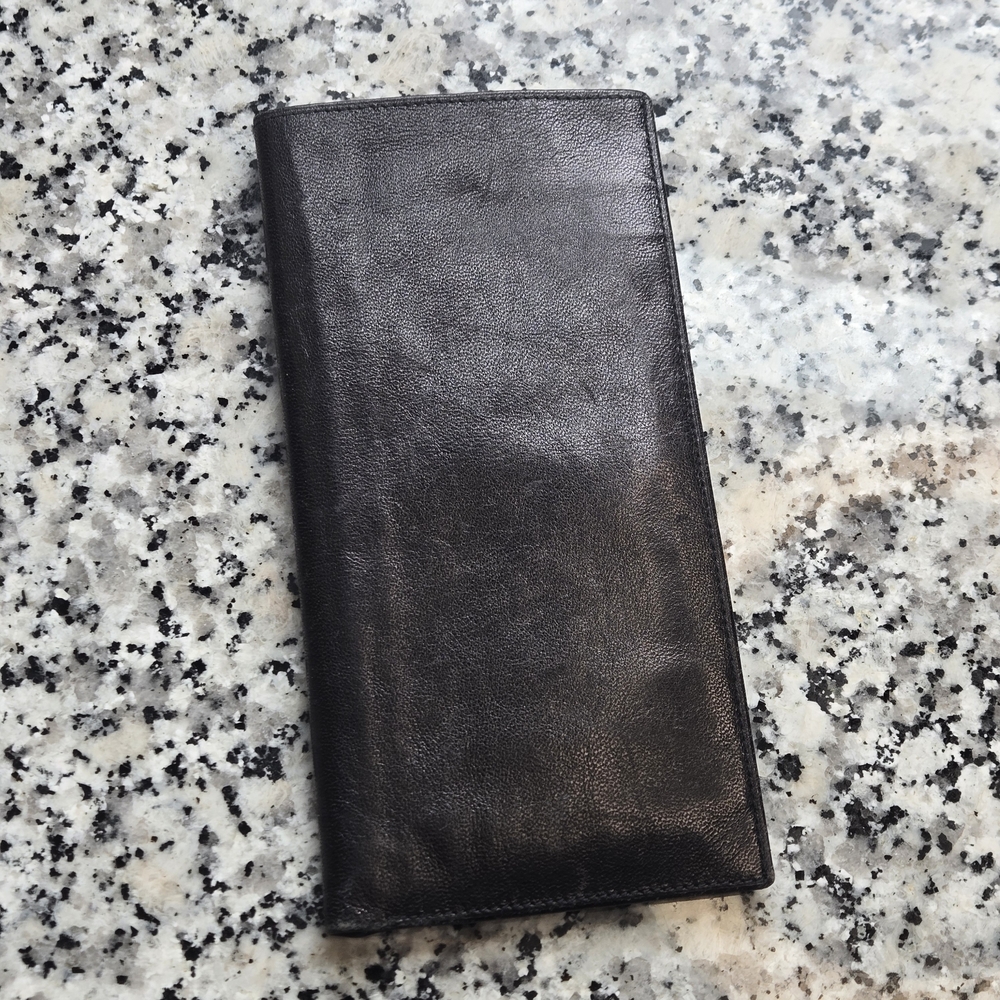 ​Budd Leather Genuine Nappa Breast Pocket Wallet - Slim Executive Long Wallet